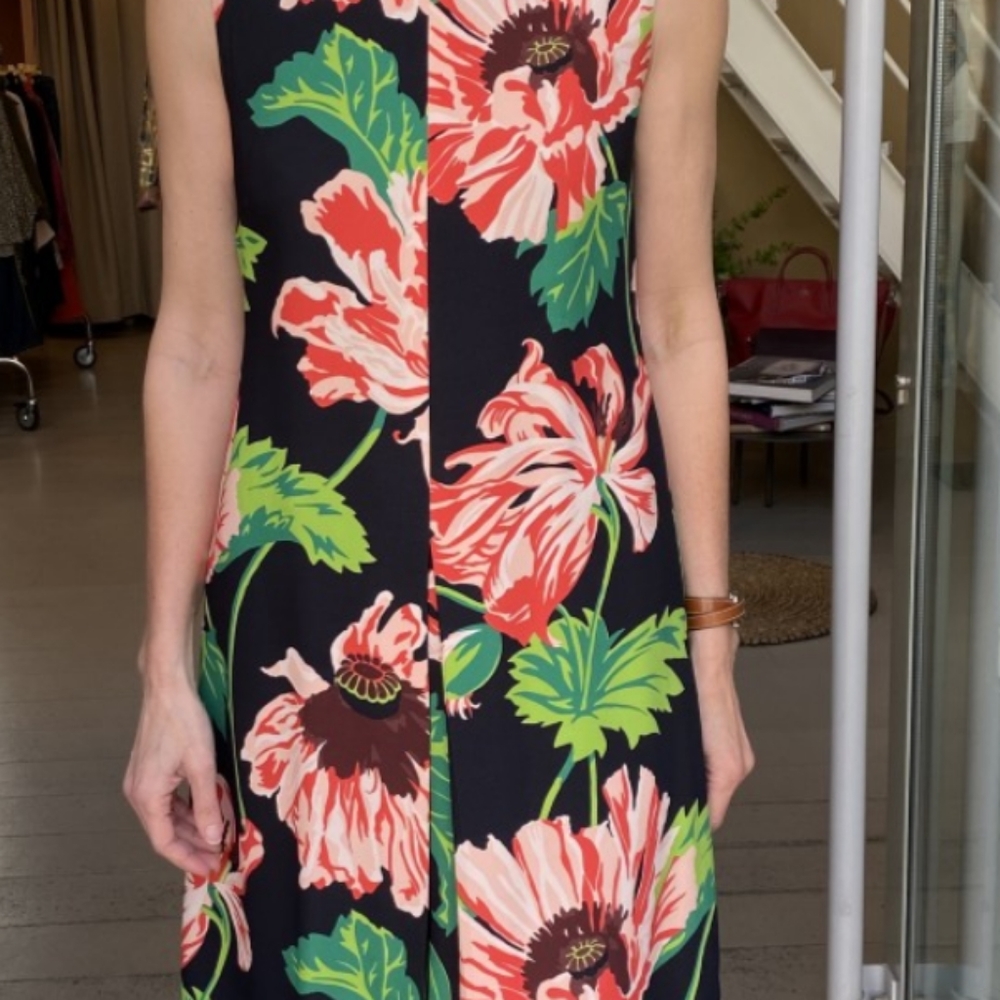 Stella McCartney Ada Floral-Print Sheath black Dress size 40